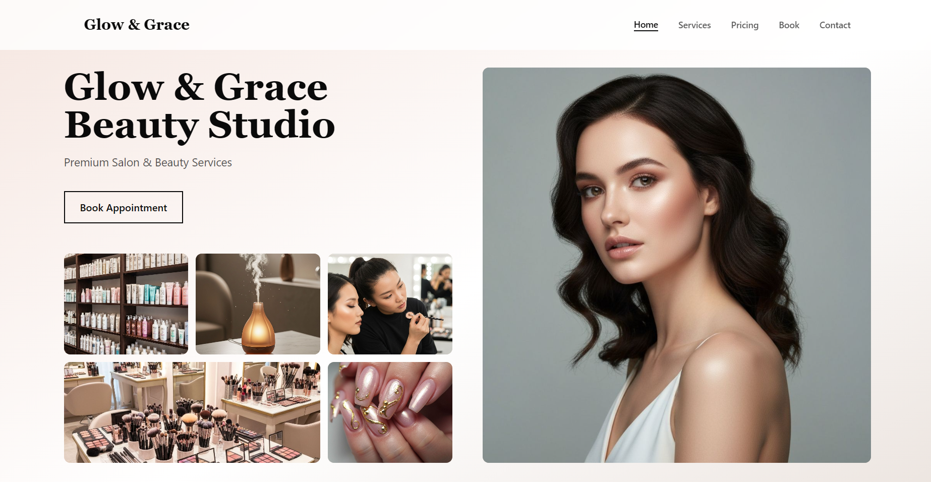 Glow & Grace Beauty Studio Website